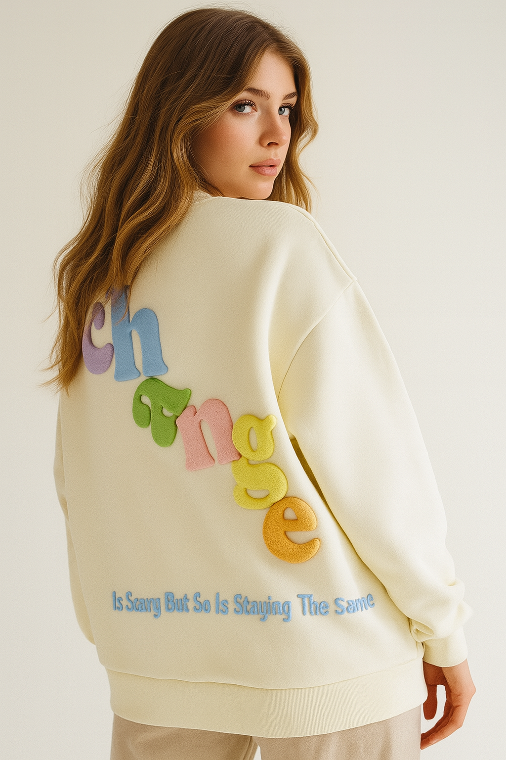 Oversized puff print sweatshirt