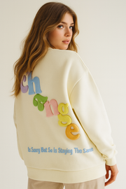 Oversized puff print sweatshirt